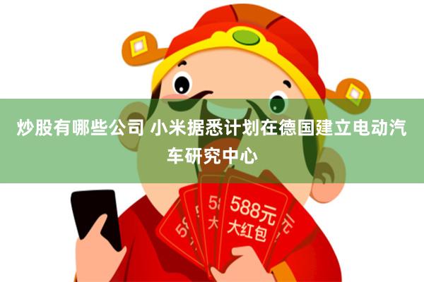 炒股有哪些公司 小米据悉计划在德国建立电动汽车研究中心