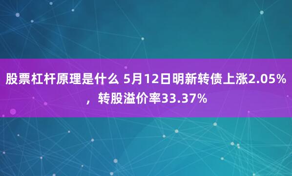 股票杠杆原理是什么 5月12日明新转债上涨2.05%，转股溢价率33.37%