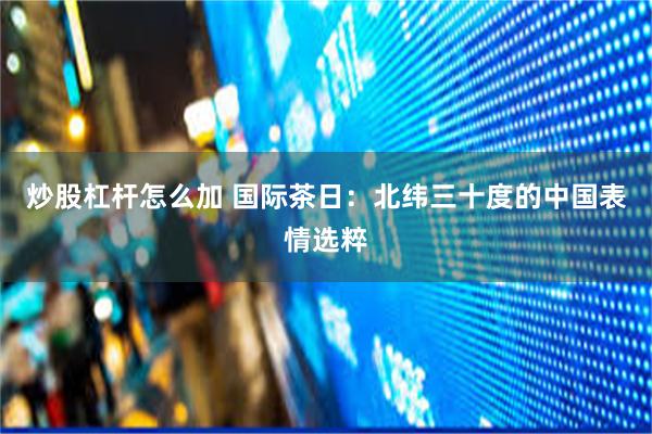 炒股杠杆怎么加 国际茶日：北纬三十度的中国表情选粹