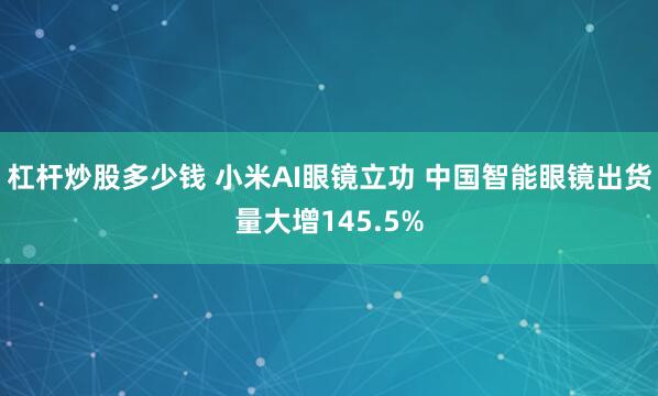 杠杆炒股多少钱 小米AI眼镜立功 中国智能眼镜出货量大增145.5%